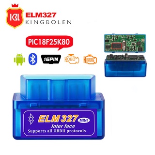 เครื่องสแกนเนอร์อัตโนมัติ ELM327 V2.1 บลูทูธ OBDII ELM 327 BT V2.1 OBD2 สําหรับ Android on Torque รองรับ 12V OBD