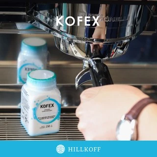 Hillkoff : ผงทำความสะอาดเครื่องชงกาแฟ Kofex Acitivated ผงล้างหัวชง 150 g ผงทำความสะอาดสแตนเลส