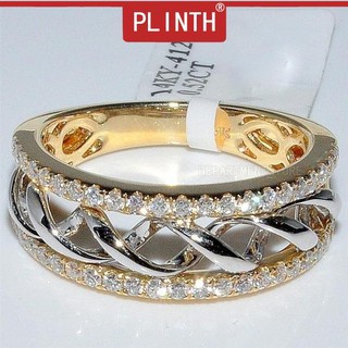 Plinth จี้เพชรคู่ชุบทอง 24 K 1056