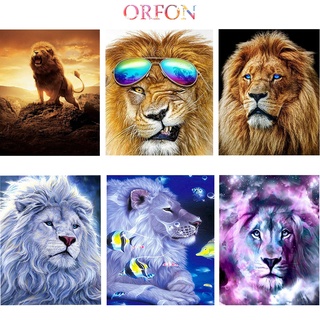 【ORFON】ภาพวาดสีน้ํามันดิจิทัล The Lion King แฮนด์เมด ขนาด 40x50 ซม. สําหรับตกแต่งบ้าน diy