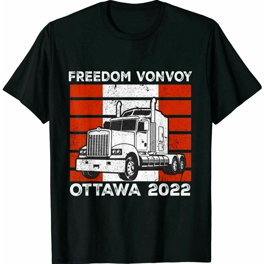 คุณภาพสูง Freedom Convoy Ottawa 2022 เสื้อยืด Creative พิมพ์เสื้อผ้า-Tee