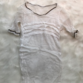เสื้อตัวยาวผ้าโปร่งนิ่ม(มือ2)
