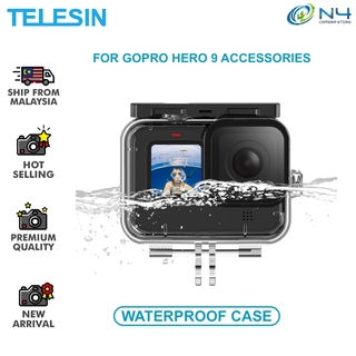 TELESIN เคสกล้องแอคชั่น กันน้ํา สีดํา สําหรับ GoPro Hero 10/9 GP-WTP-901 (50M) Hero 8 GP-WTP-801 (40M)