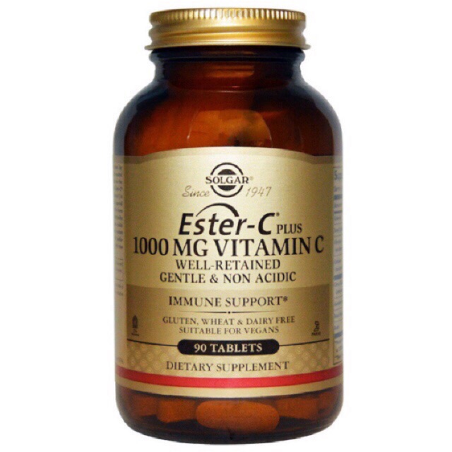 Sales👍 พร้อมส่ง ❤️ Solgar  Ester-C Plus, Vitamin C ขนาด 1000 mg จำนวน  90 เม็ด