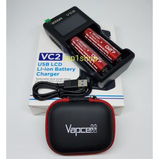 ของแท้100%ชุดเครื่องชาร์จxtar VC2+ถ่านVapcell G27 INR18650 2ก้อน