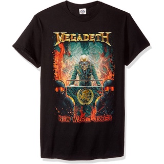 เสื้อผ้าผชLsmtx1 เสื้อยืดแขนสั้นลําลอง ผ้าฝ้าย พิมพ์ลาย Fea Megadeth World Order พลัสไซซ์ สําหรับผู้ชายS-5XL