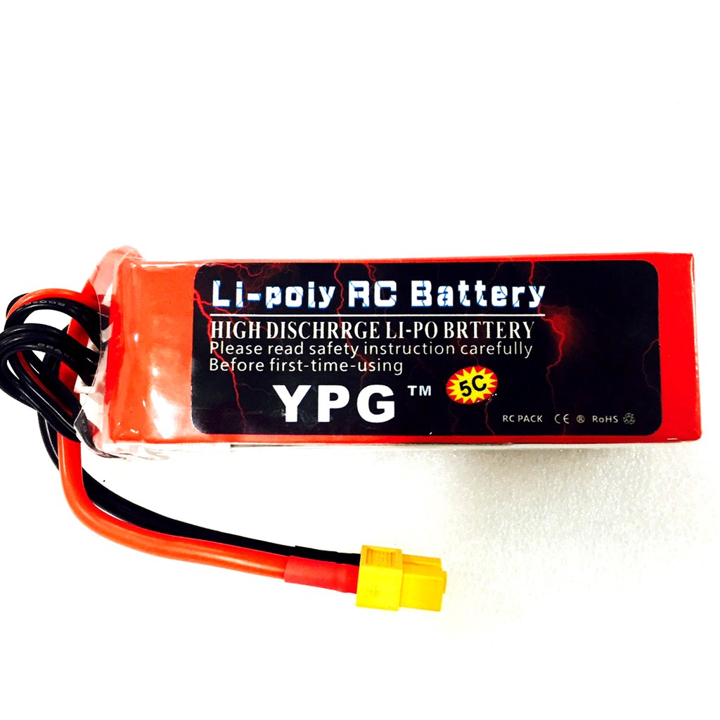 แบตเตอรี่ลิโพ YPG 1800mAh (22.2v)(6เซล) 60c แบต lipo แบตลิโพ