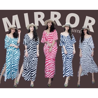 Mirrorsister’s SaFaRi ZEBRA LooSe-MaXiDReSS เดรสลายม้าลาย ชุดลายม้าลาย แมกซี่ยาว แมกซี่ลายม้าลาย เดรสใส่สบาย แมกซี่คอวี