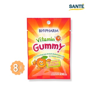 Biopharm Vitamin C Gummy ไบโอฟาร์ม กัมมี่ ผสมวิตามินซี กลิ่นส้มและสตรอเบอร์รี่ (24 g.)