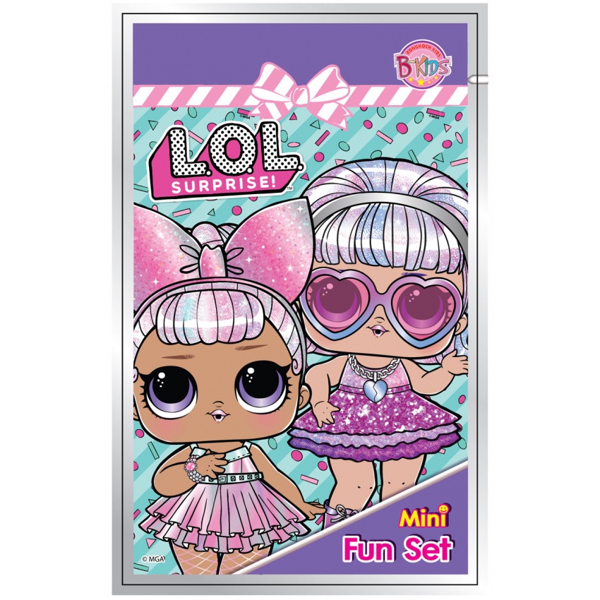 L.O.L. SURPRISE! Mini Fun Set [ขนาดพกพา=เล็กเท่าฝ่ามือ] ชุดมินิฟันเซ็ต (สมุดระบายสี+สติ๊กเกอร์+สีไม้