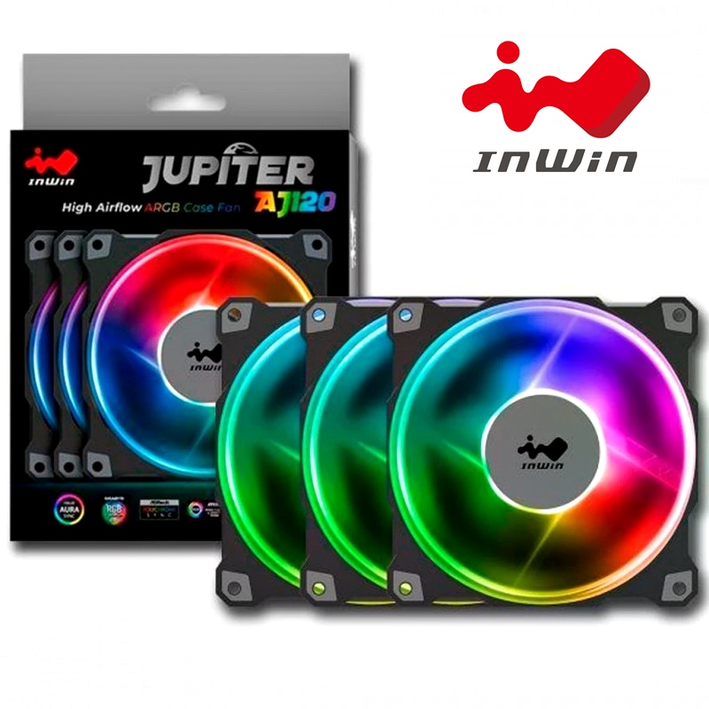 พัดลมเคส IN WIN Jupiter (AJ120) Triple pack + RGB Module Controller