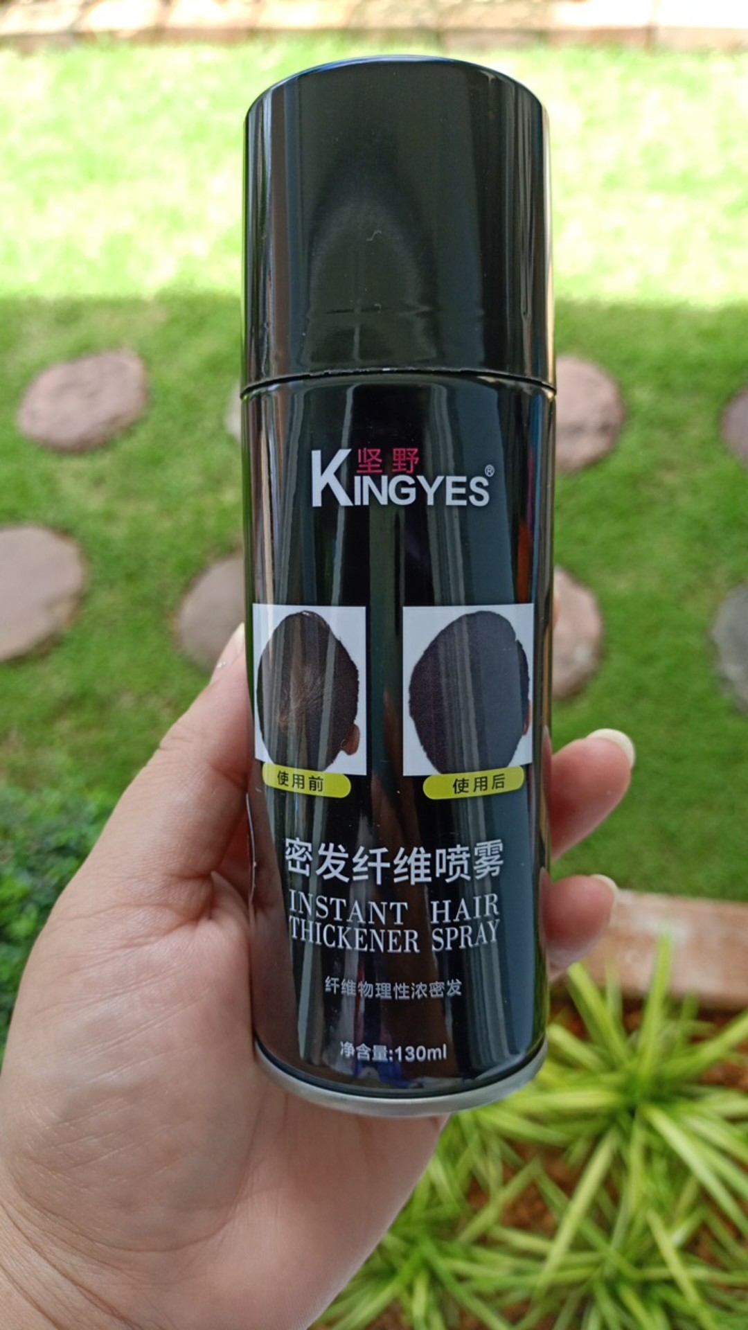 kingyes hair spray สเปรย์ผมไฟเบอร์ ปิดผมขาว ปิดผมบาง แก้ปัญหาหัวล้าน