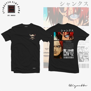 One Piece - Shanks V3 ฤดูร้อนแขนสั้นเสื้อยืดการ์ตูนญี่ปุ่นอะนิเมะหลวมป่าคู่รักชายและหญิงสามารถสวมใส่ได้