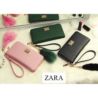 Zara wallet bag กระเป๋าสตางค์ใบยาวซิปรอบ