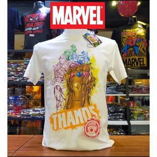 เสื้อยืดMarvel_ลิขสิทธิ์แท้ลายThanosสีขาว(mvx-102)