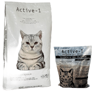 Active-1 แอคทีฟวัน อาหารแมว รสปลาและไก่ ขนาด 15 กก. (ขายดี)