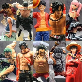 โมเดลวันพีช ฟิกเกอร์ One Piece Fire Fist Luffy Essolong Hawkeye Luo Sanzhi Car Decoration Birthday Gift Model