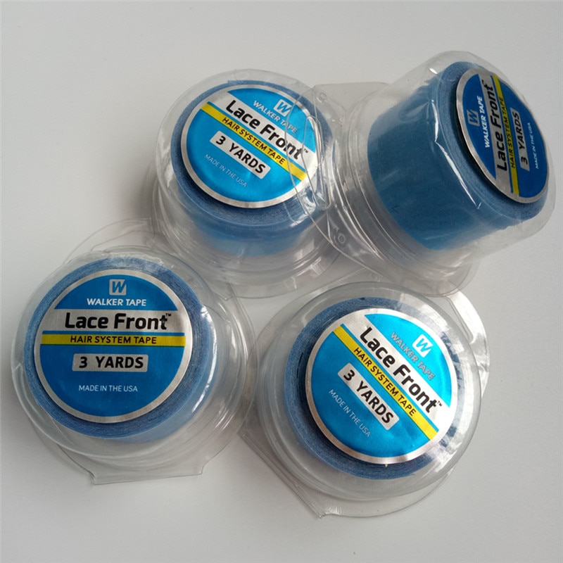 เทปกาวสองหน้า แต่งลูกไม้ สีฟ้า ขนาด 2.54 ซม. (1 นิ้ว)*3 หลา สําหรับต่อขยายเทป วิกผม และวิกผม