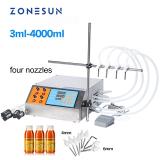 Zonesun เครื่องปั๊มน้ําผลไม้ น้ําผลไม้ น้ํามัน กึ่งอัตโนมัติ 3-4000 มล. 4 หัว ZS-YTDP4