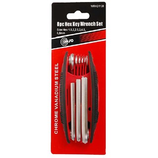 CONSO ประแจหกเหลี่ยมสีขาวแบบตลับ ชุด 8 ตัว (1.5-8 mm)