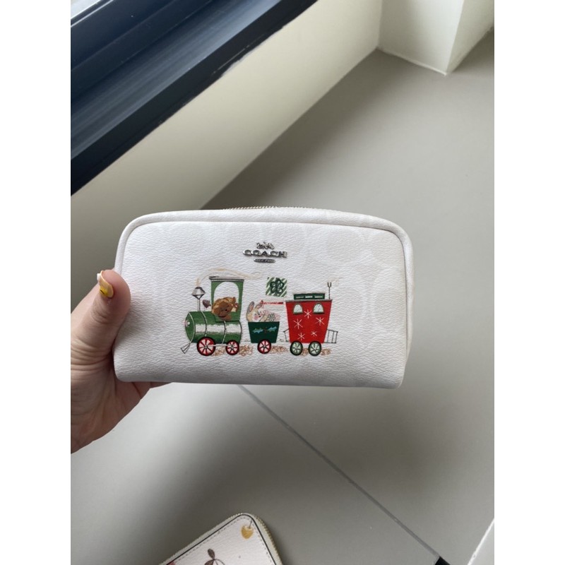 NEW Coach white pouch Christmas