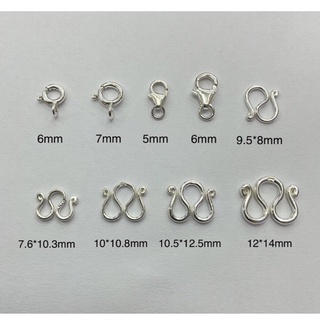 Top Silver:ตะขอตัวM ตัวS สปริงกลม ก้ามปู เงินแท้92.5%