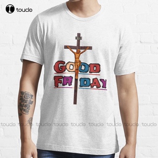 เสื้อยืดโอเวอร์ไซส์เสื้อยืดแขนสั้น พิมพ์ลายดิจิตอล What A Good Friday สําหรับผู้ชายS-3XL