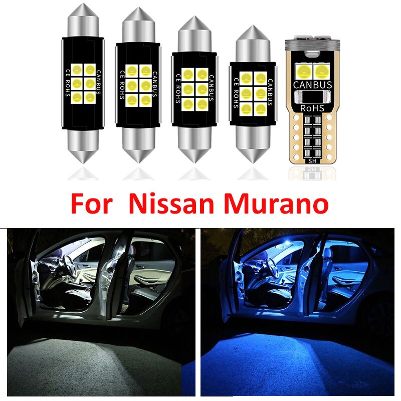 COD14pcs White Canbus LED Light Bulbs Interior Package Kit For Nissan Murano 20092015 Car Map