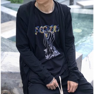เสื้อยืดผ้าฝ้ายพิมพ์ลายสะพานสําหรับผู้ชาย