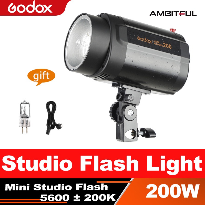 Godox ไฟสตูดิโอ 200W สําหรับถ่ายภาพ ไฟแฟลช หัวไฟแฟลช (แฟลชสตูดิโอ ขนาดเล็ก)