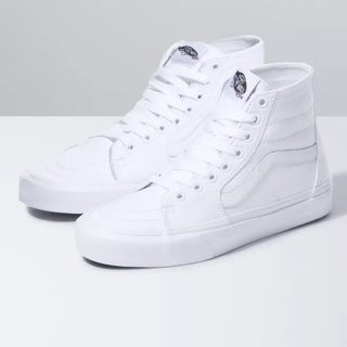 รองเท้าผ้าใบ Vans SK8 High Full White SK8 สําหรับผู้หญิงผู้ชาย