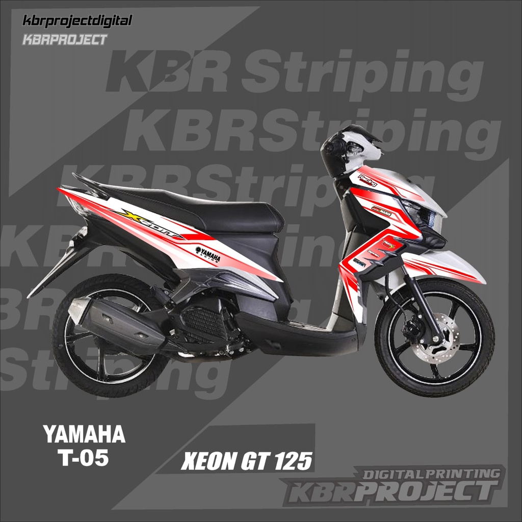 สติ๊กเกอร์ XEON GT 125, แถบ XEON GT 125, สติ๊กเกอร์มอเตอร์ไซค์ HONDA, Racing T-05 TRANSPARENT