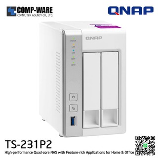 Qnap Nas 2 Bay Ts 231p2 4gb Ram เครองเกบขอมลในระบบ Network ทำ Cloud สวนตวได