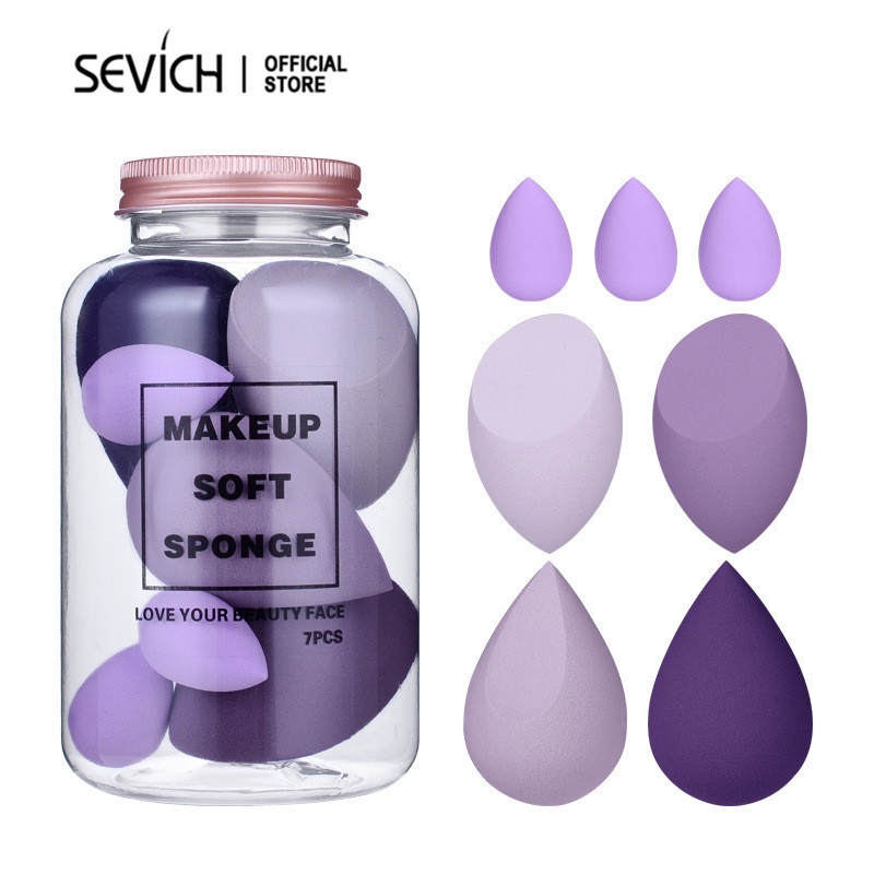 SEVICH ฟองน้ำไข่แต่งหน้า ใช้ได้ทั้งแบบเปียกและแห้ง 7ชิ้น/ชุด