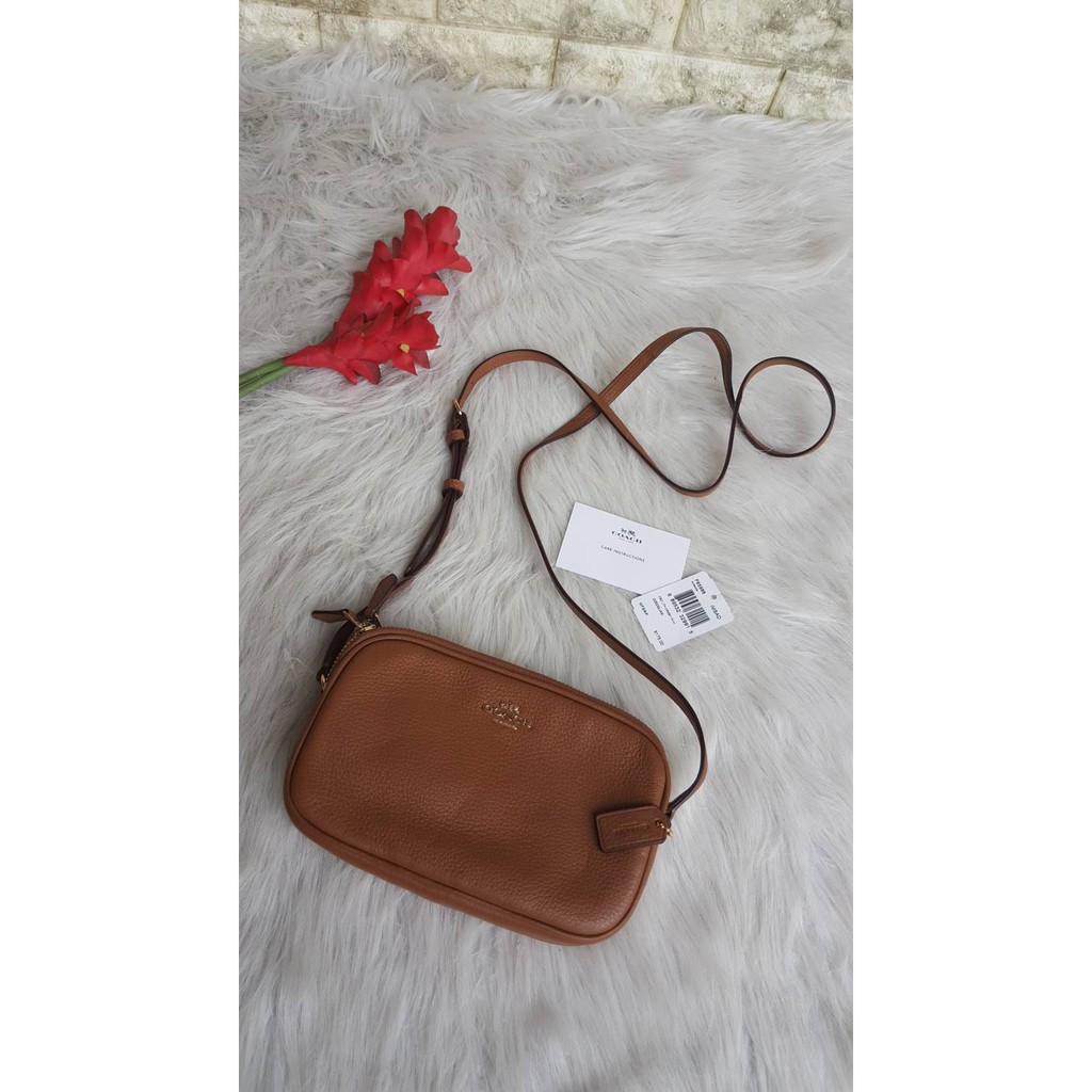 CROSSBODY POUCH IN PEBBLE LEATHER (COACH F65988)