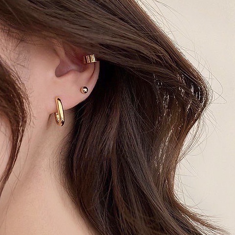 [ได้รับการรับรองเงินแท้] Suwann.na [ราคาต่อคู่] ต่างหูห่วง ต่างหูเงินแท้ ห่วงตัวยู