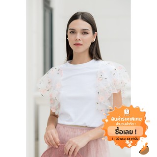 PAME เสื้อ Cara Floral สี White