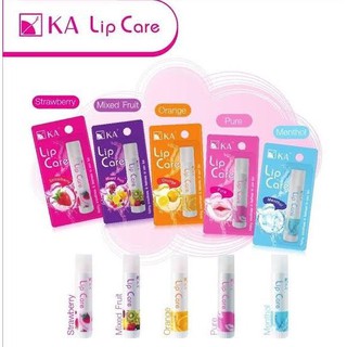 (1 แพ็ค 24 แท่ง )KA Lip Care เคเอ ลิป แคร์ บำรุงริมฝีปาก ลิปมัน เคเอ KA LIP CARE กลิ่นผลไม้ (ขนาด 3.5 กรัม)