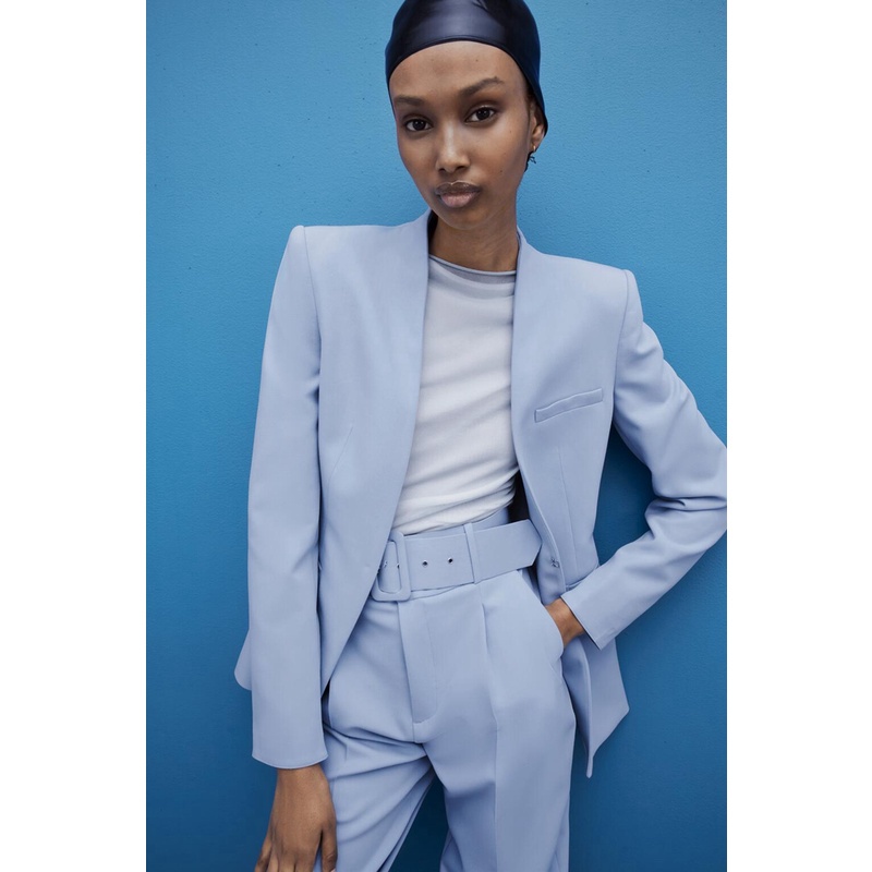 Zara ฤดูร้อนอารมณ์ใหม่มืออาชีพลมเร็วชุดสูทสีทึบที่แปลกใหม่ 2274773