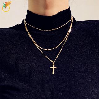 【COD Tangding】สร้อยคอแฟชั่น จี้รูปไม้กางเขน แฟชั่นสำหรับผู้หญิง