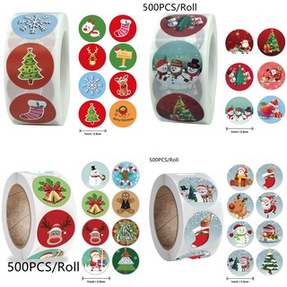 สติ๊กเกอร์ Merry Christmas 1 นิ้ว 500 ชิ้นสําหรับตกแต่งกล่องการ์ดแฮนด์เมดงานแต่งงาน