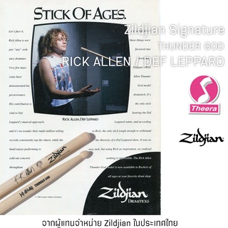 ไม้กลอง Zildjian รุ่นพิเศษ THUNDER GOD Signature RICK ALLEN วง DEF LEPPARD  Zildjian ผลิต USA จากผู้แทนในประเทศไทย