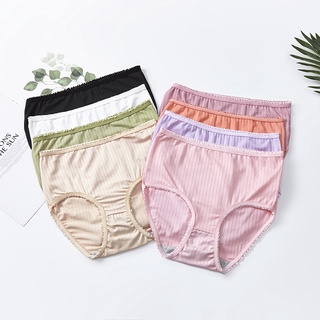 UNDERWEAR แพ็ค10ตัว คละสี💎ราคาถูกที่สุดในโลก 5538#💎กางเกงในเอวสูง น่ารัก เป้า 2 ชั้น มีลายรังผึ้งช่วยต่อต้านแบคทีเรีย💎