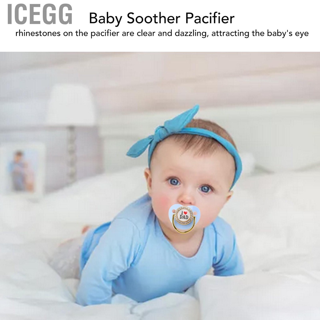 Icegg Baby Soother Pacifier BPA Free Sturdy Silicone for Jaw