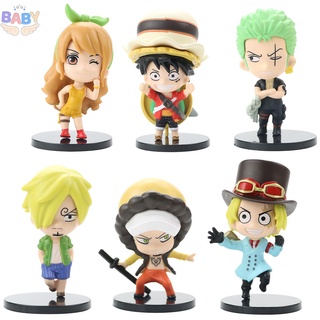 โมเดลฟิกเกอร์ PVC อนิเมะวันพีช Luffy Zoro Nami 6 ชิ้น Shopcyc8414