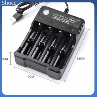 Shocc ที่ชาร์จแบตเตอรี่ลิเธียมไอออน 3.7V 18650 USB แบบพกพา 18350 16340 14500