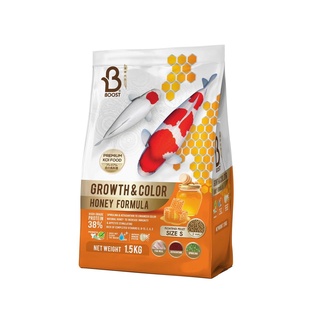 Boost Koi Growth &amp; Color Honey Formula อาหารปลาคาร์ฟสูตรน้ำผึ้ง เร่งโต เร่งสี ขนาด 1.5 กิโลกรัม