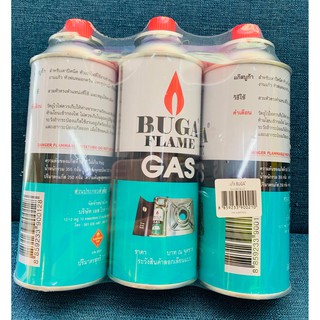 BUGA FLAME แก๊สกระป๋อง แก๊สเตาปิคนิค (แพค 3) มี มอก.974-2533 เจ้าเดียวในประเทศไทย จำนวน 3 กระป๋อง