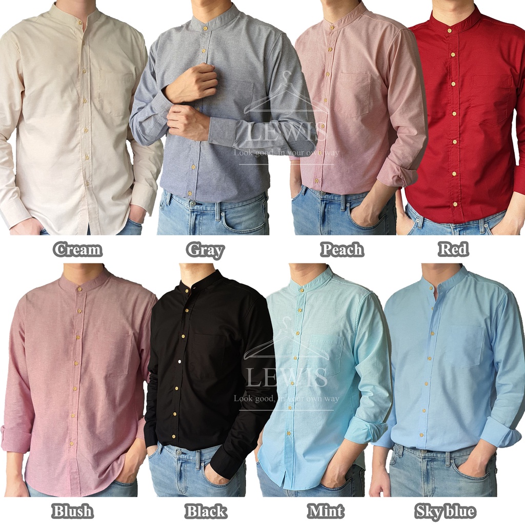 เสื้อเชิ้ตคอจีน เสื้อคอจีน แขนยาว ใส่ทำงาน ใส่เที่ยว สินค้าคุณภาพ