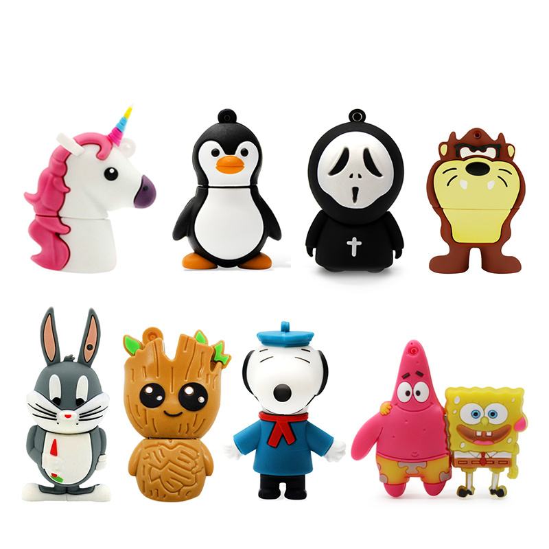 แฟลชไดรฟ์ลายการ์ตูนเพนกวินสิงโต USB 128GB 64GB 32GB16GB 8GB 4GB
